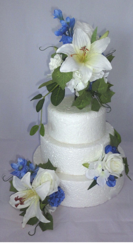 Blue & Ivory Raised Cake Topper
